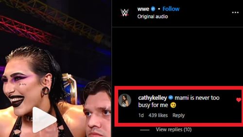 Here's what Kelley commented on WWE's post