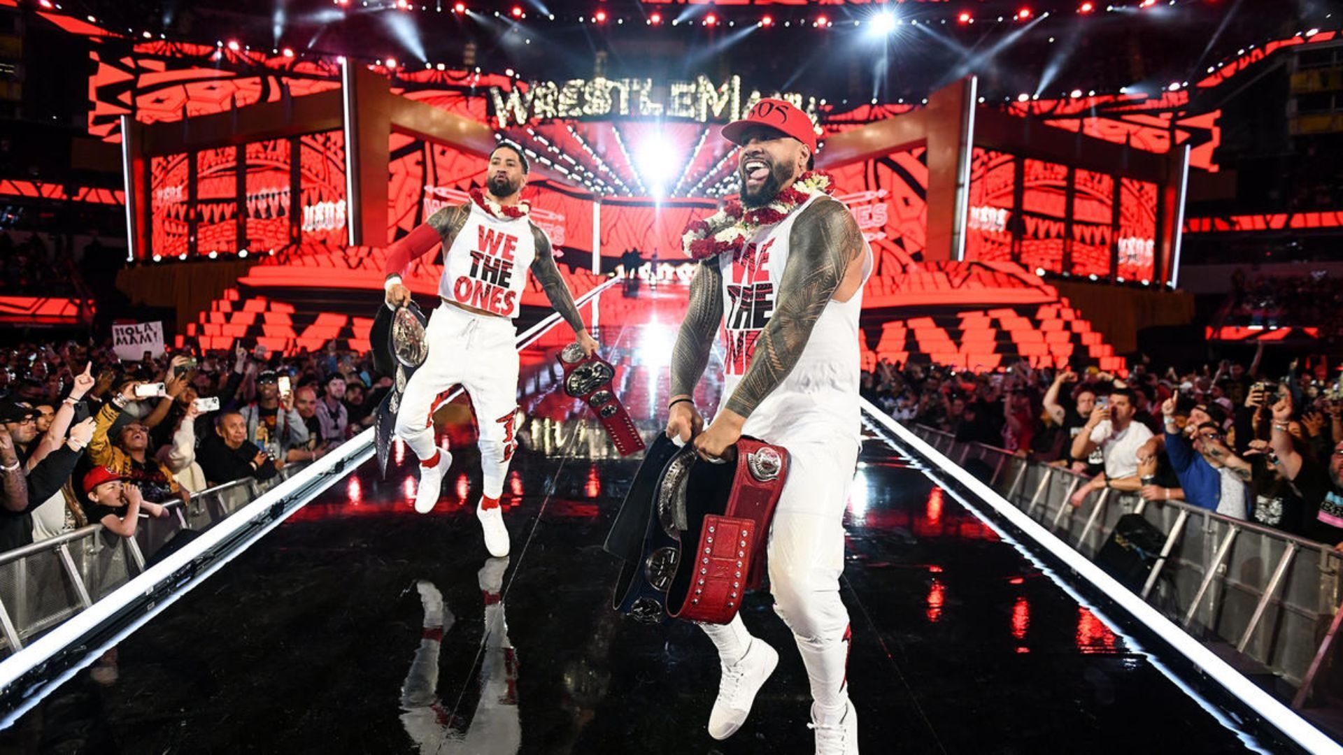 The Usos during an entrance. Image Credits: wwe.com