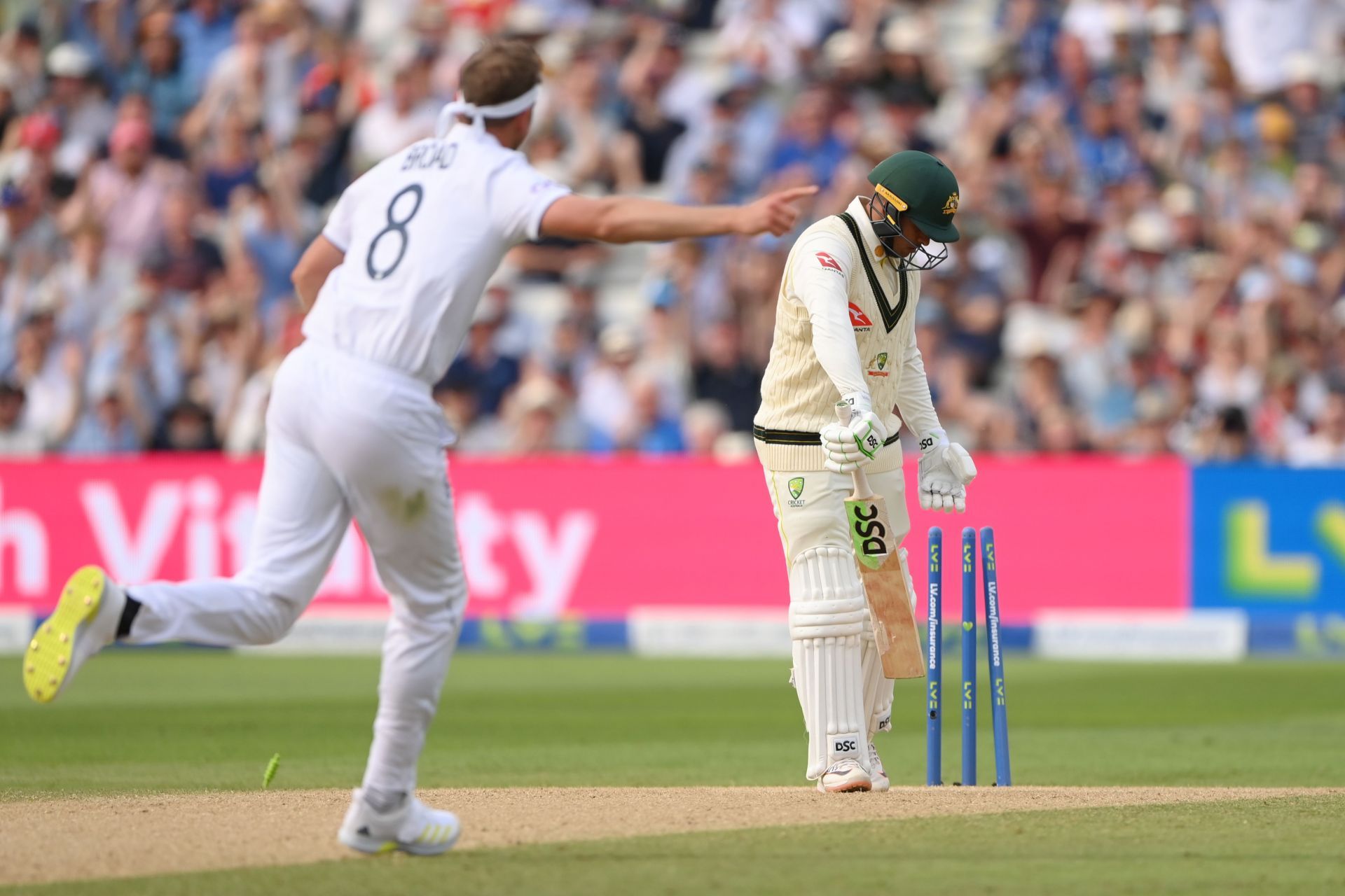 Stuart Broad had dismissed Usman Khawaja off a no-ball. (Credits: Getty)