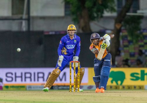 A strong player through the off-side, the skilful Ajitesh backs it with belief in his ability (Picture Credits: tnpl.cricket).