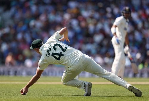 Cameron Green's catch during Australia v India - ICC World Test Championship Final 2023: Day Four