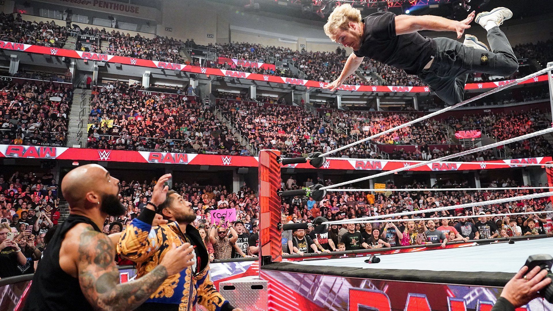 Logan Paul diving on RAW