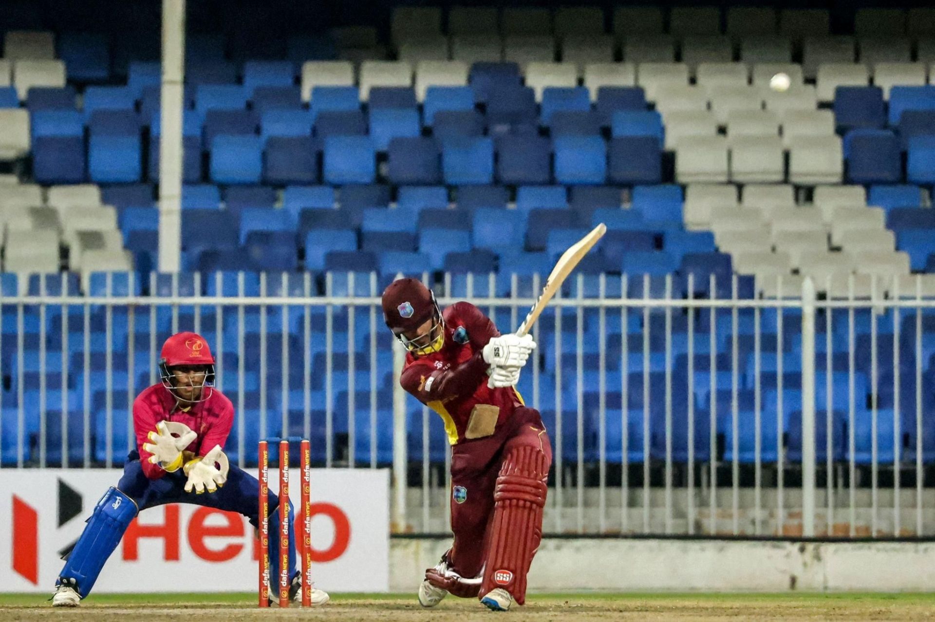 Brendan King plays a shot against UAE (Courtesy: Getty Images)