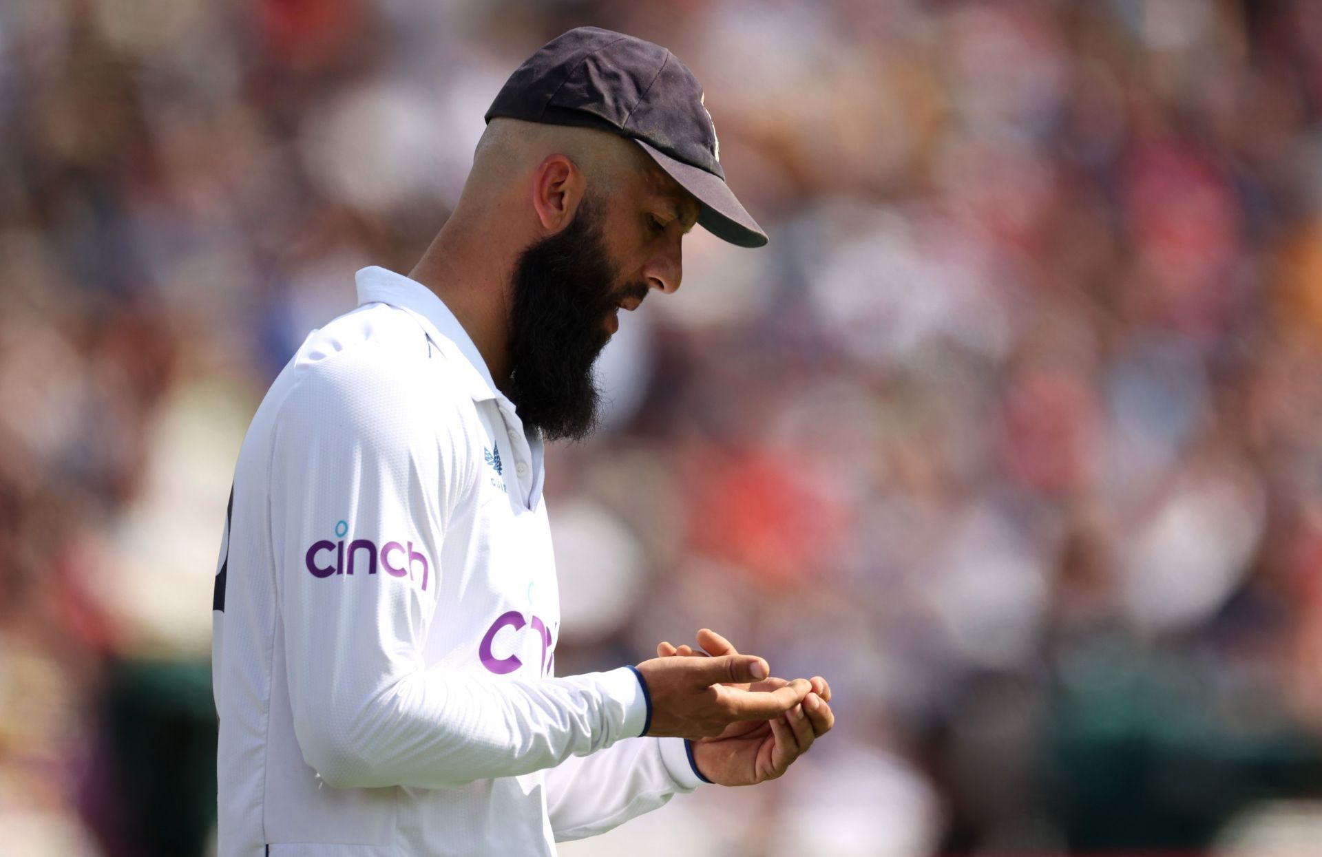 Moeen Ali was troubled by blisters on his spinning finger.