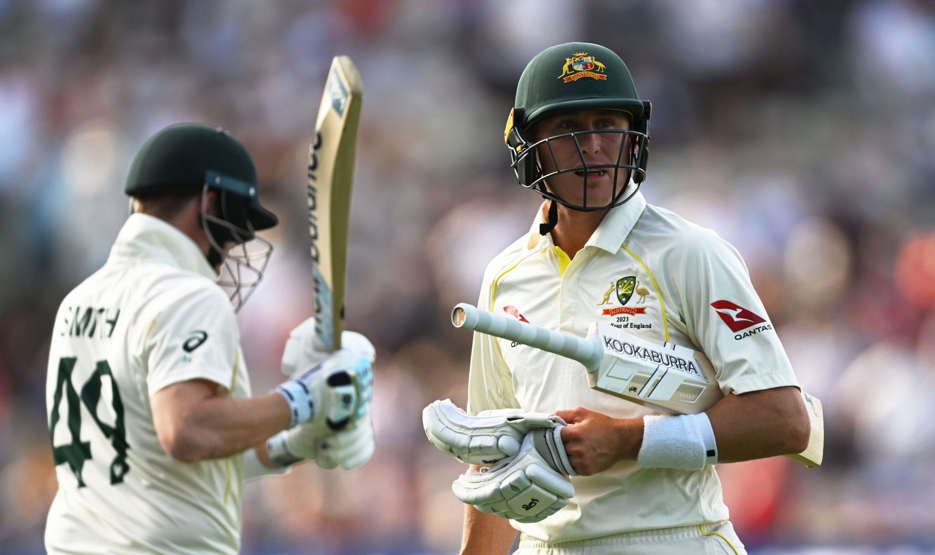 Marnus Labuschagne walks off after being dismissed. (Credits: Getty)