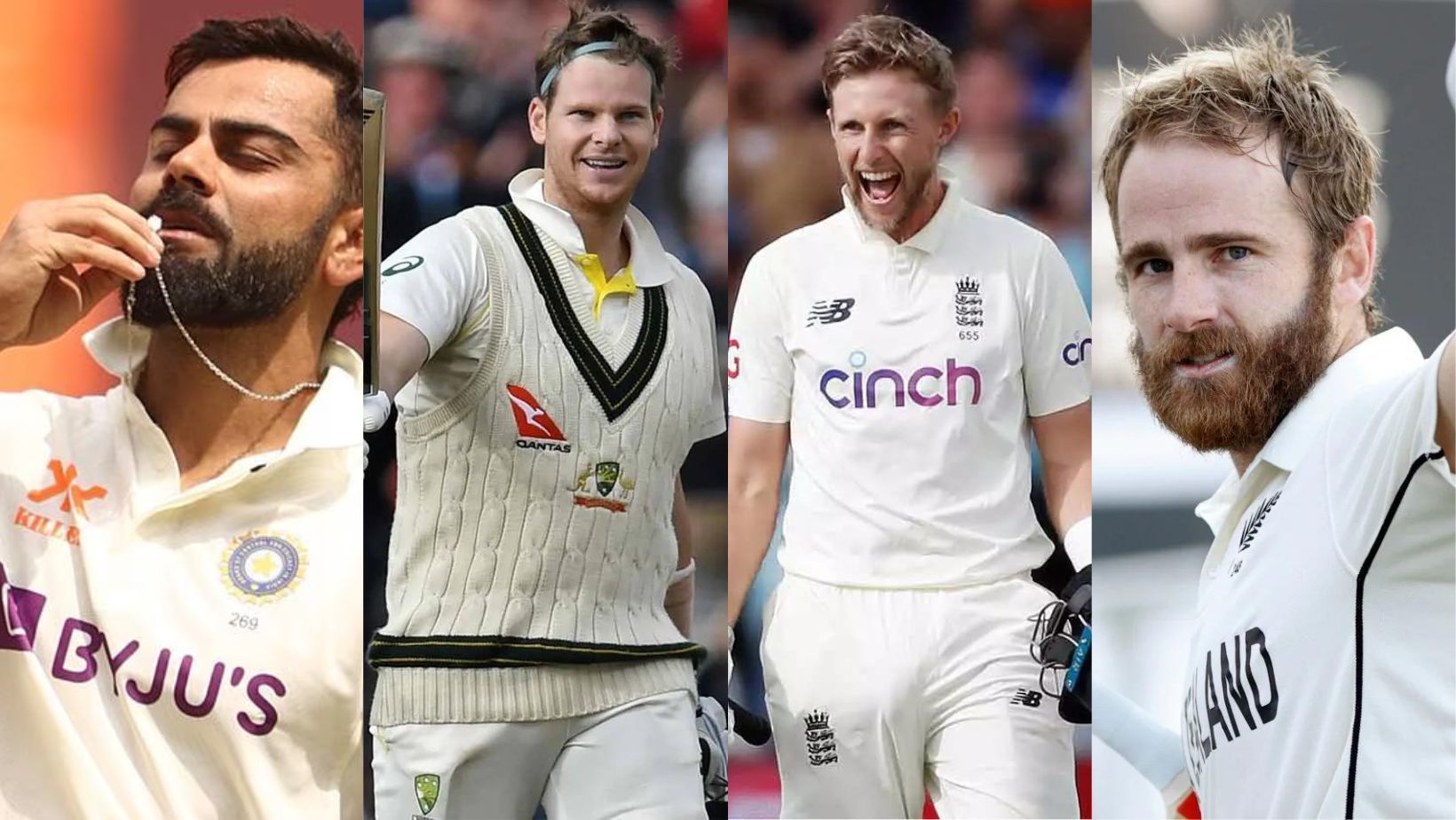 Virat Kohli, Steve Smith, Joe Root and Kane Williamson (from left to right).