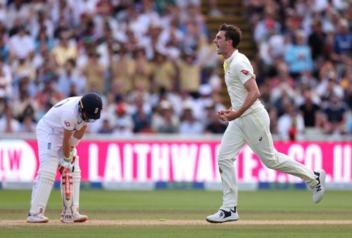 Pat Cummins picked up four wickets in England's second innings of the Edgbaston Test.