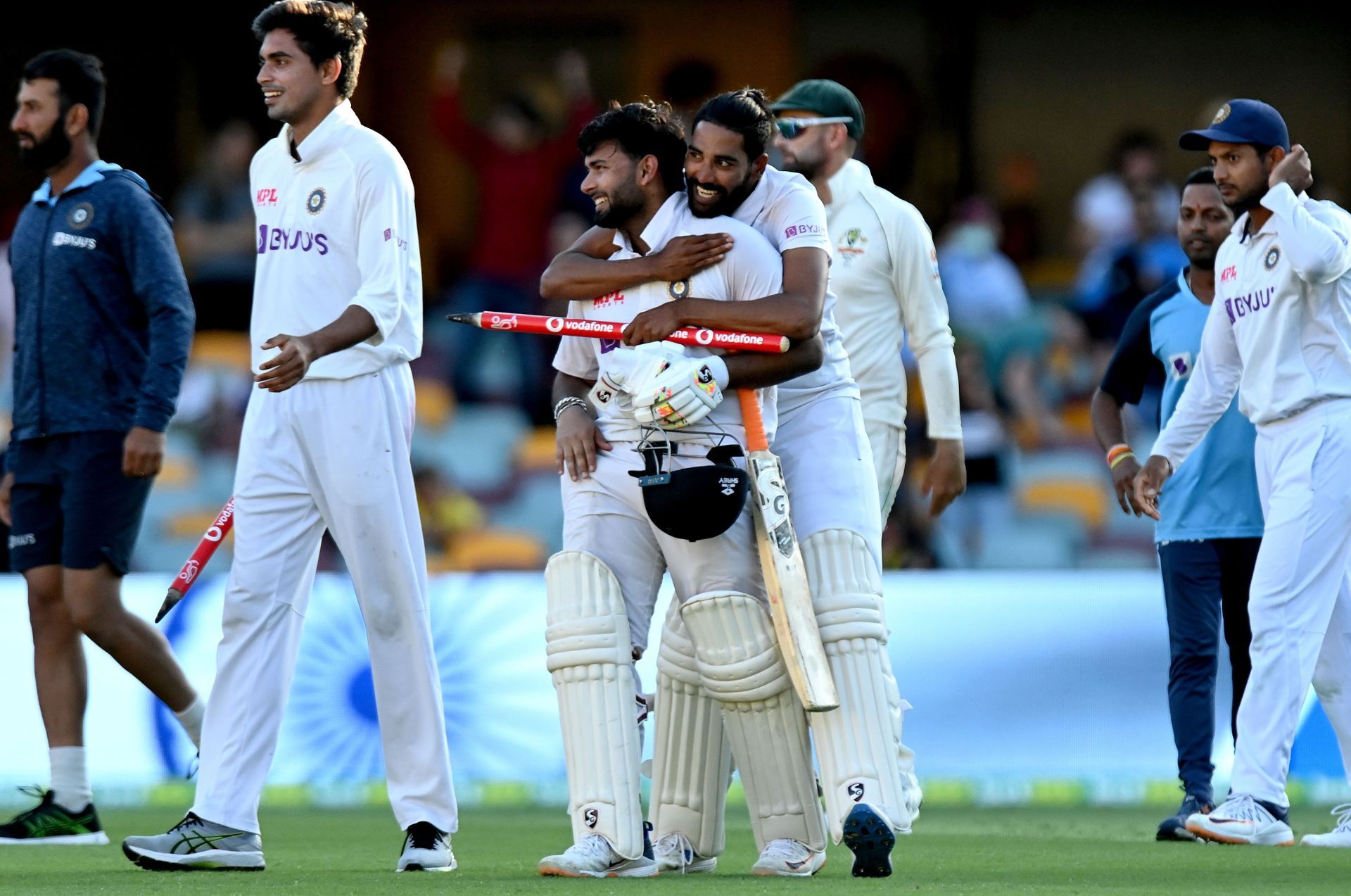 Team India celebrate after winning the 2020-21 Gabba Test. (Pic: Getty Images)