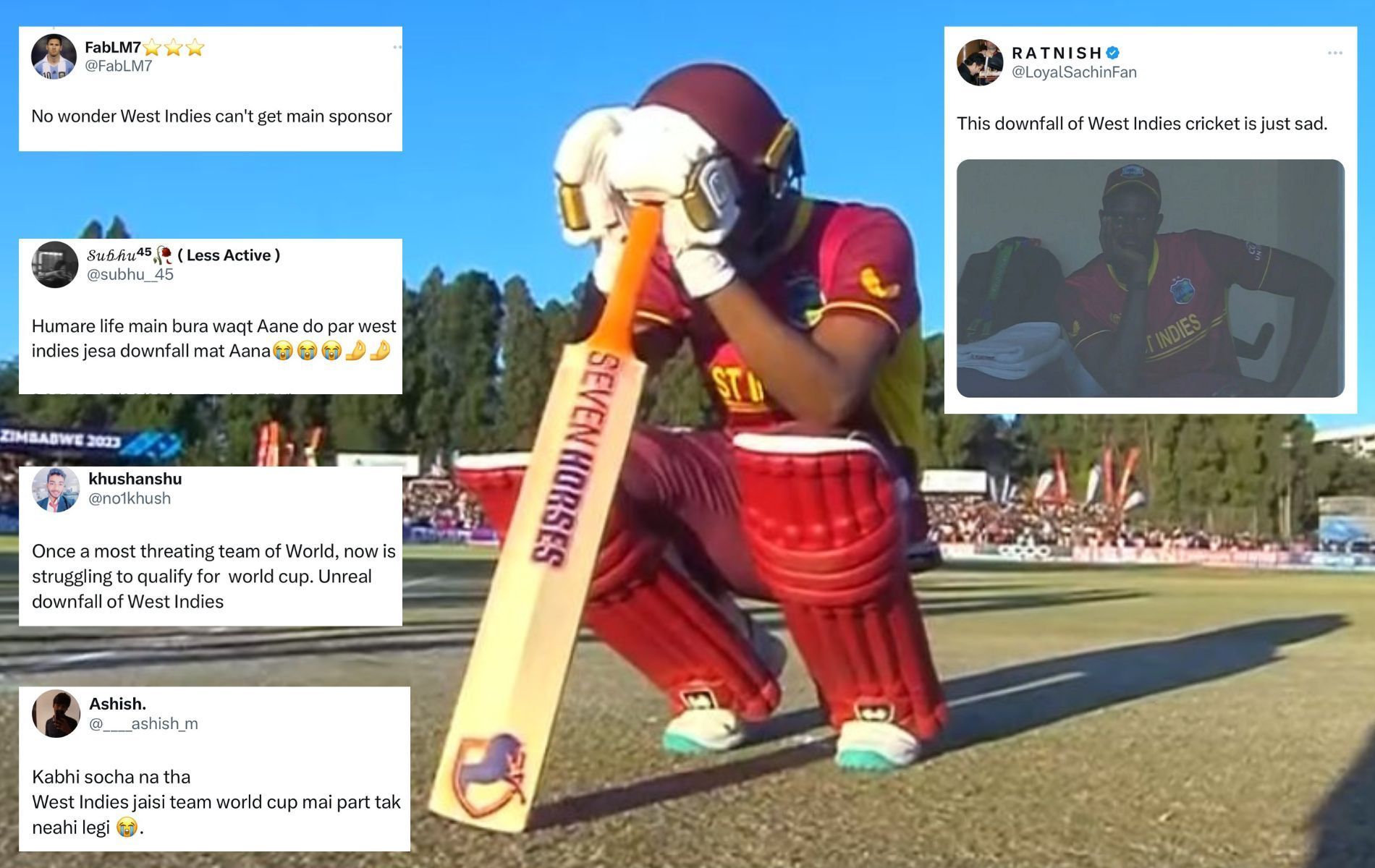 West Indies failed to chase down a 269-run target. (Pics: Disney+Hotstar/Twitter)