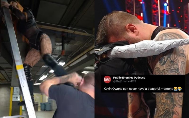 Becky Lynch kicked Kevin Owens in the face while training for MITB Ladder Match