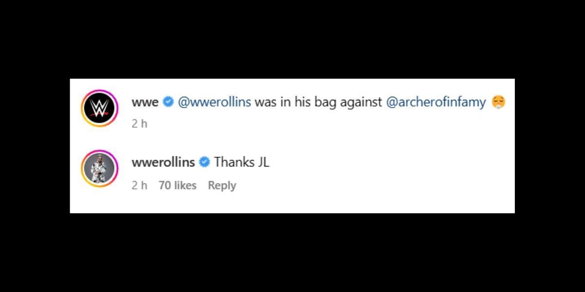 Seth Rollins&#039; response to WWE on Instagram