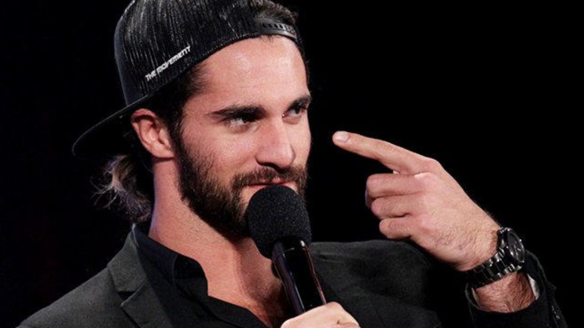 Seth Rollins at a press conference