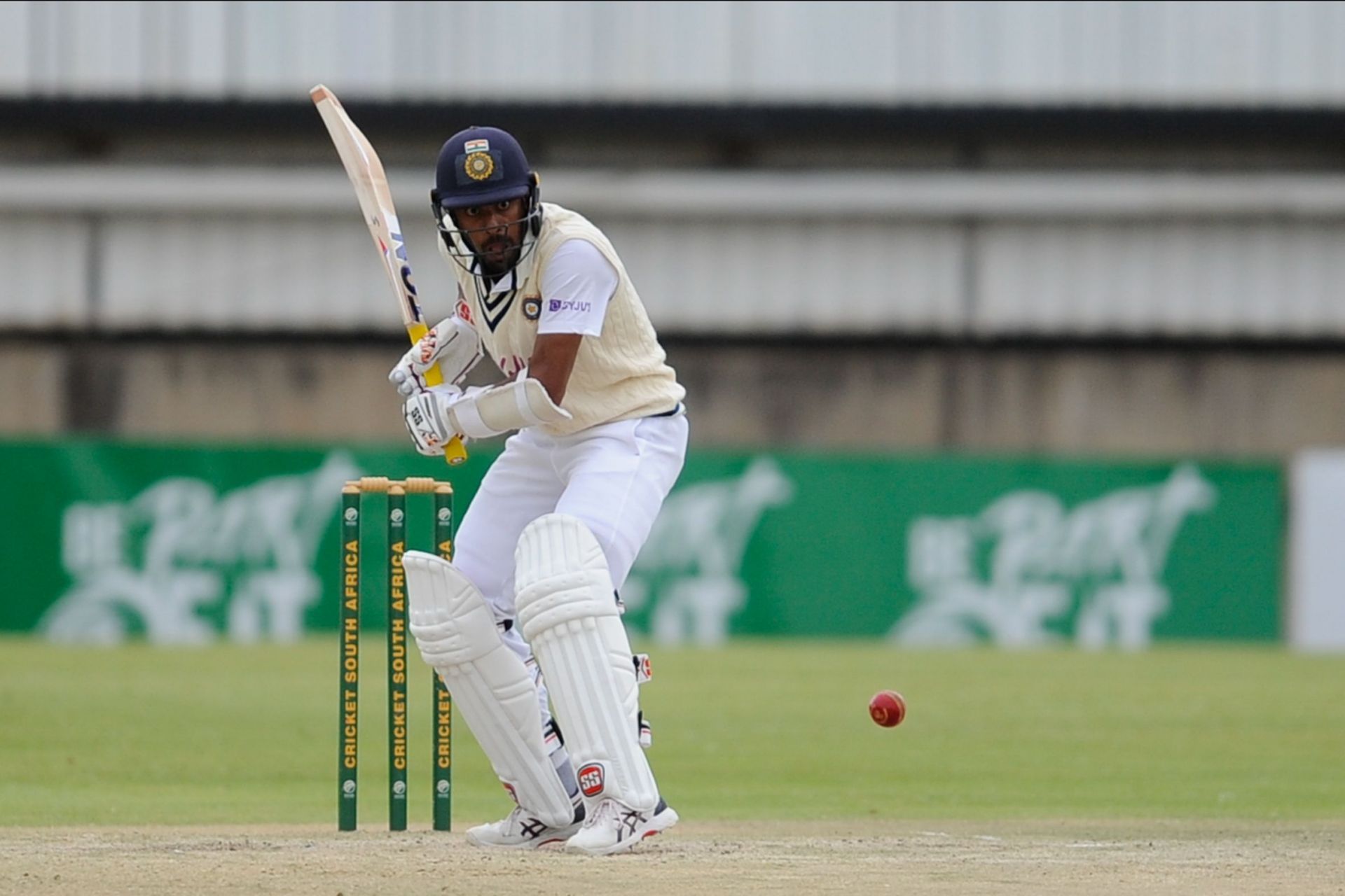 Abhimanyu Easwaran en-route his century against South Africa A in November 2021