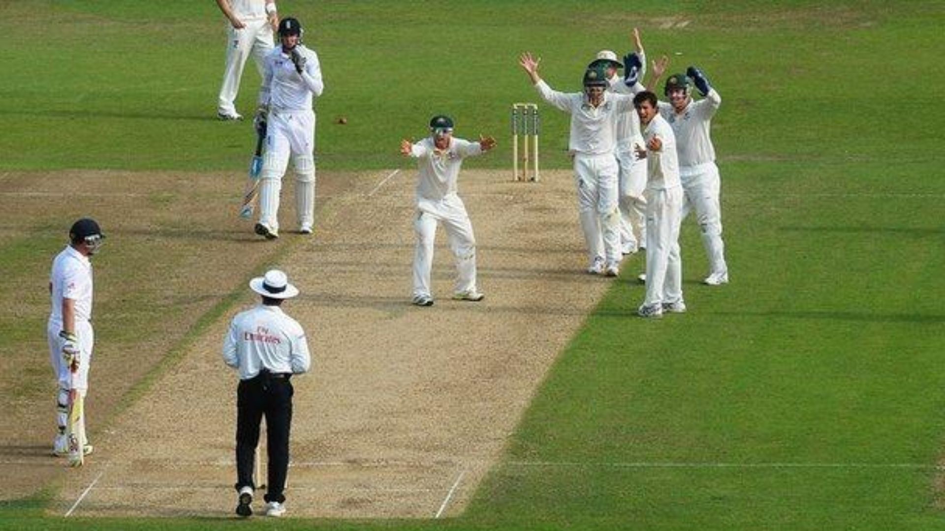 The Australian players were distraught as the umpire didn