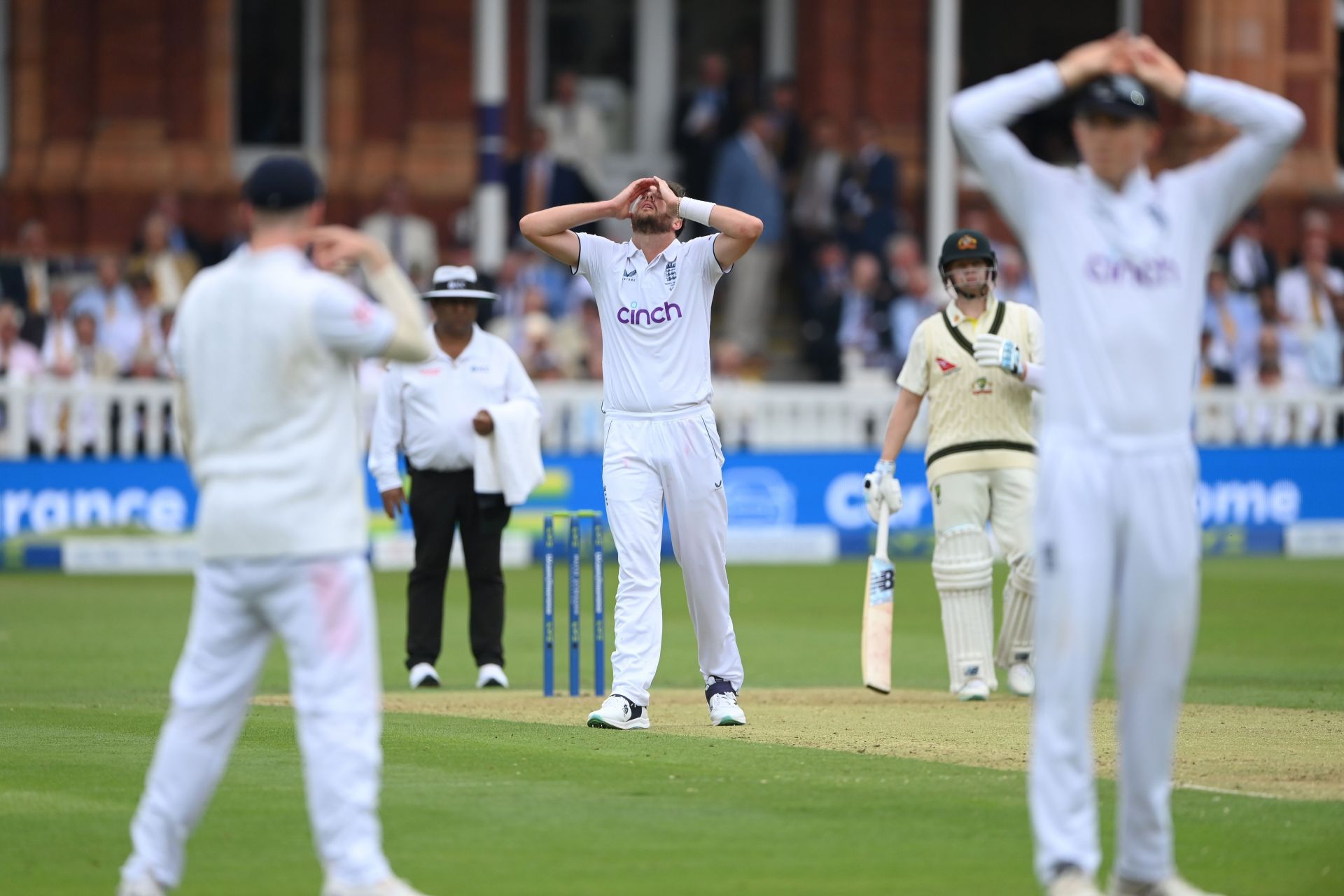 Ollie Robinson reacts during Day 1 of the Lord&rsquo;s Test. (Pic: Getty Images)