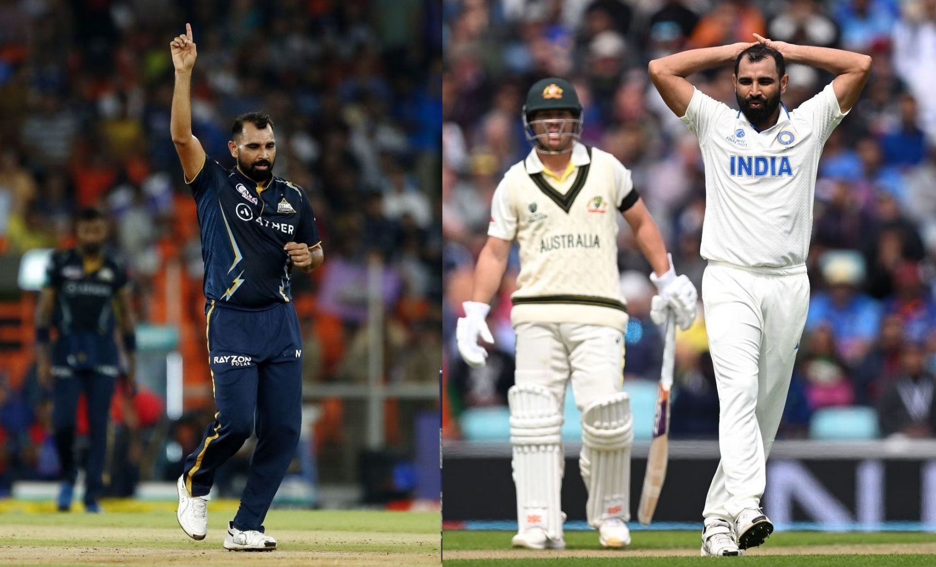 Mohammed Shami experienced contrasting images in the IPL and the WTC final. (Pics: Getty Images)