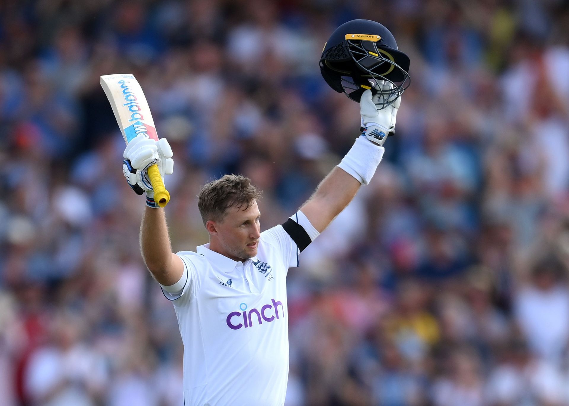 The 32-year-old celebrates his ton against England at Edgbaston. (Pic: Getty Images)