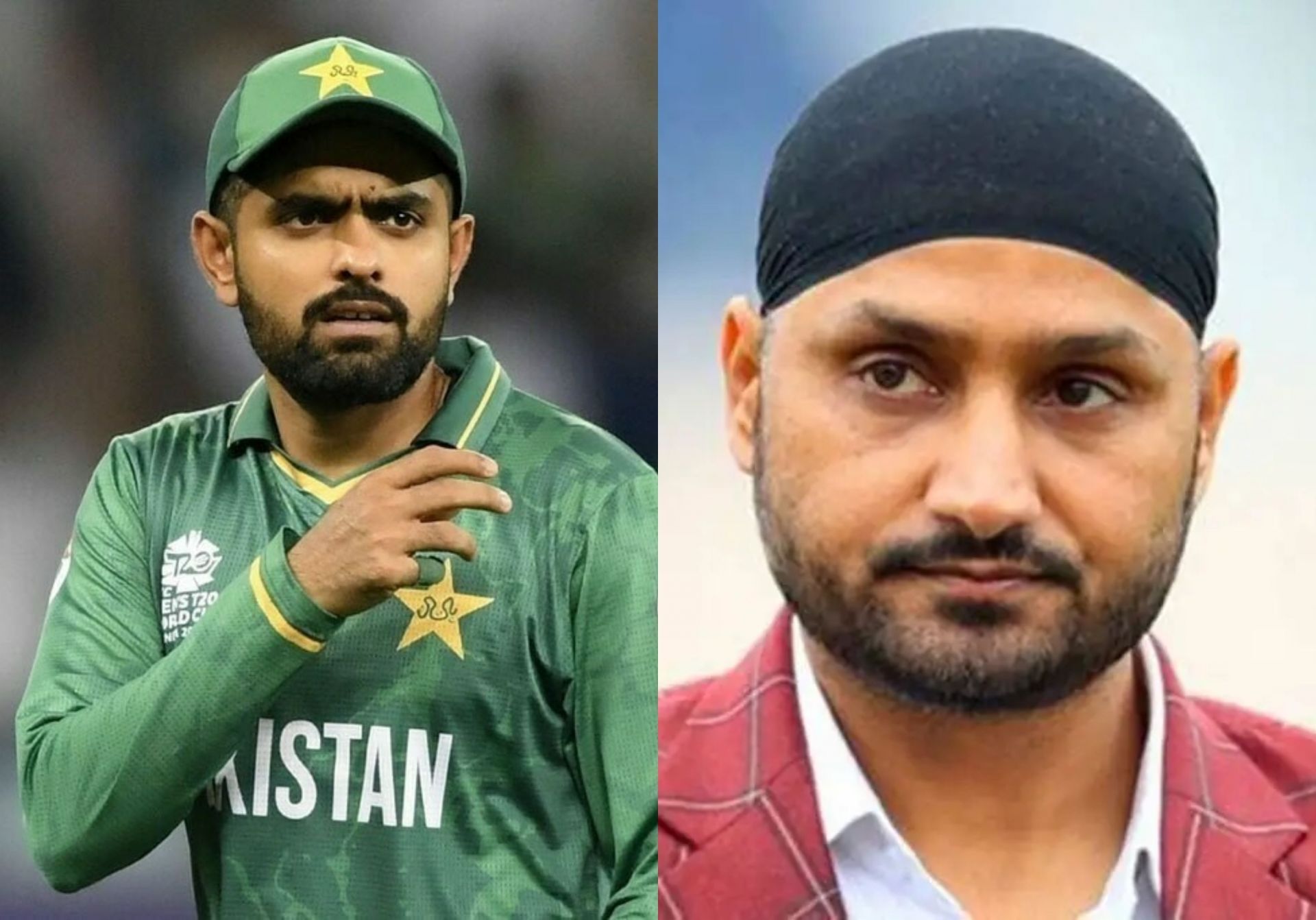 Babar Azam (l) and Harbhajan Singh (r). 