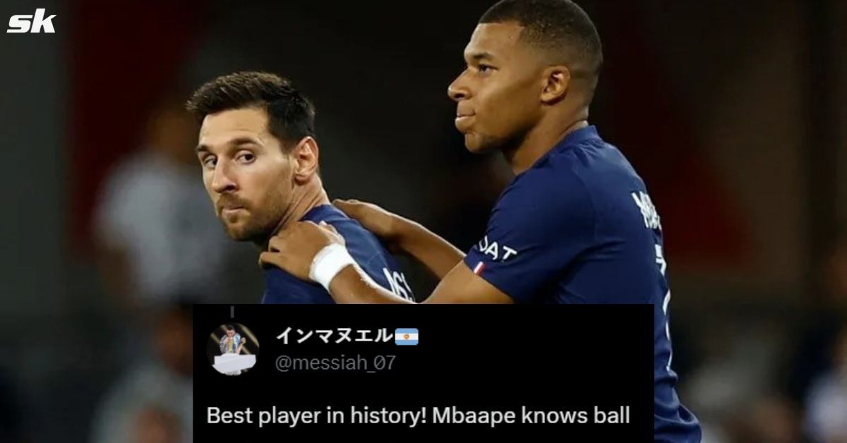 Kylian Mbappe is praised for his defense of Lionel Messi.