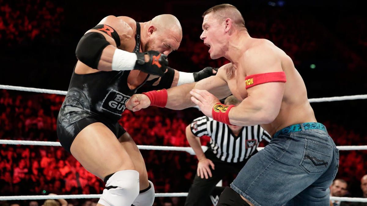 Ryback (left) and John Cena (right)