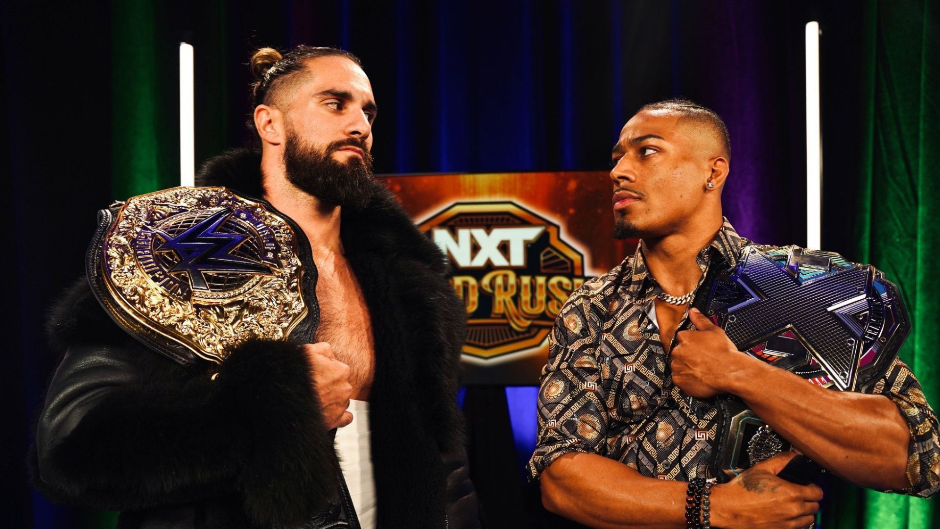 Carmelo Hayes and Seth Rollins at NXT Gold Rush!