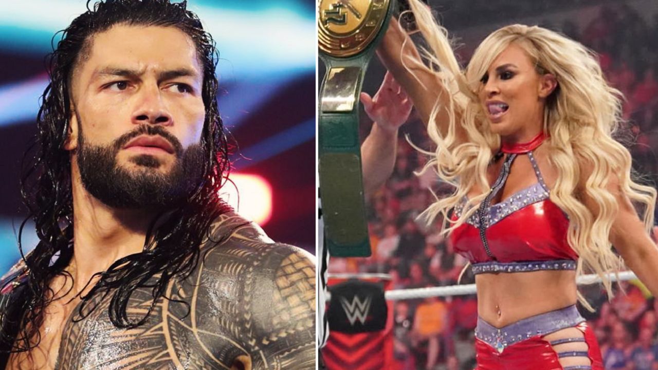 Roman Reigns (left); Dana Brooke (right)