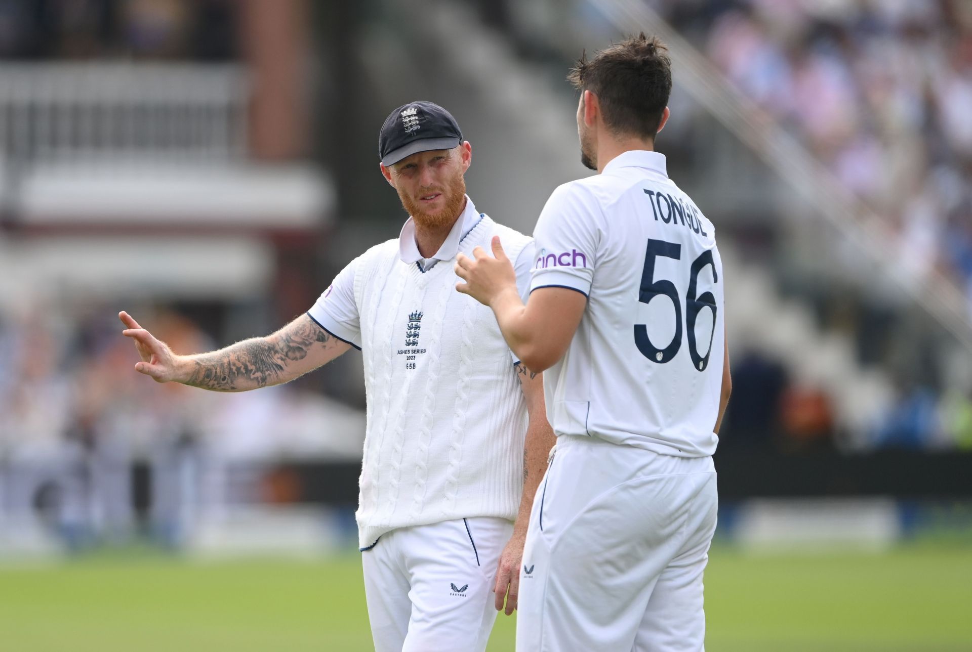 England captain Ben Stokes and Josh Tongue. (Credits: Getty)