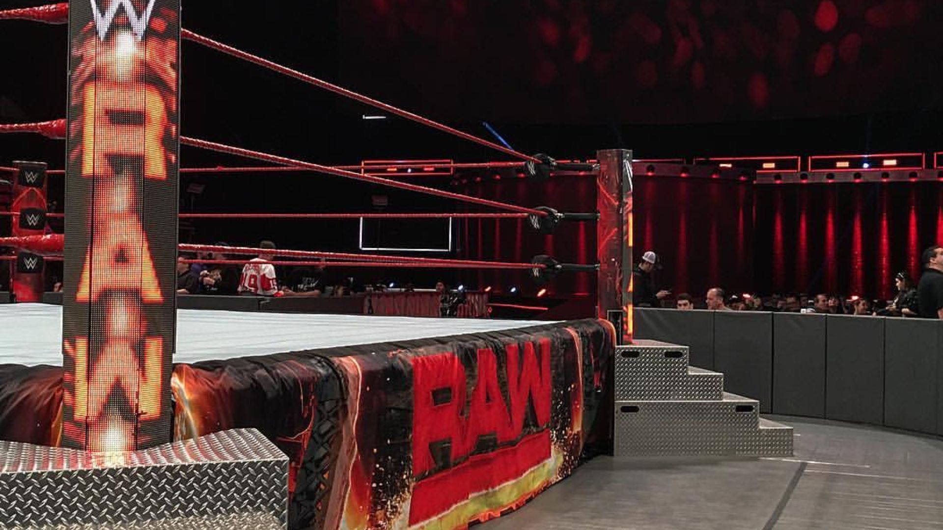 Monday Night RAW stage. Image Credits: Moda Center at the Rose Quarter