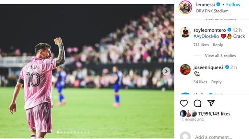 Jose Enrique commented under Lionel Messi's post