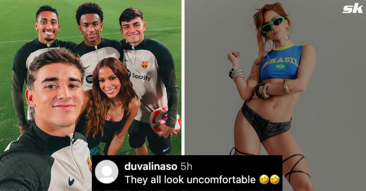 Singer Anitta met Barcelona players