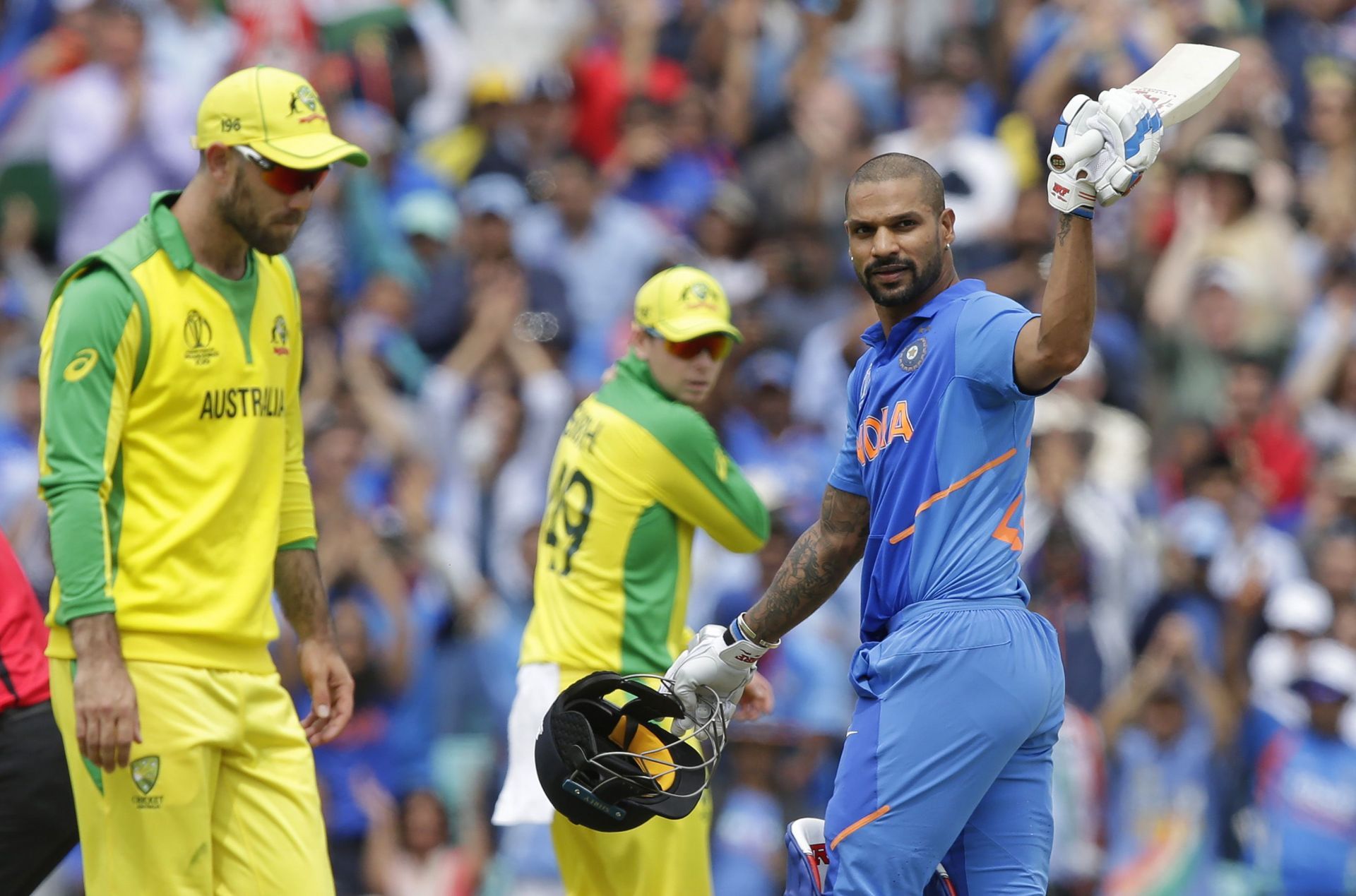 Shikhar Dhawan scored a century against Australia in the 2019 World Cup with a fractured thumb.