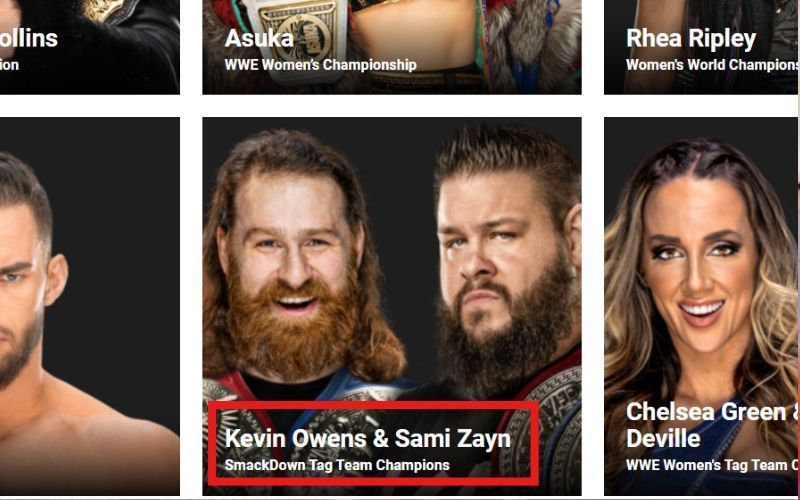 WWE has made a huge botch with Kevin Owens and Sami Zayn on the company&#039;s website