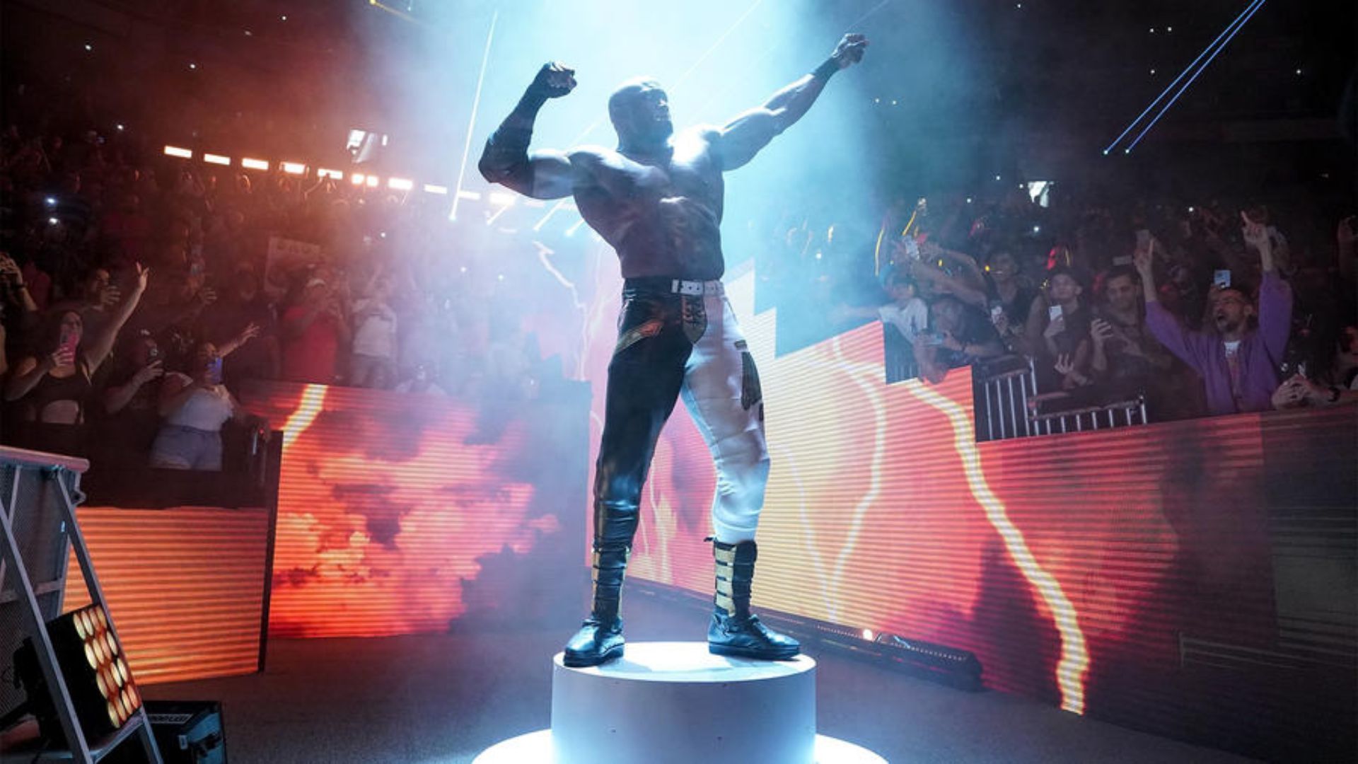 Bobby Lashley during his entrance. Image Credits: wwe.com