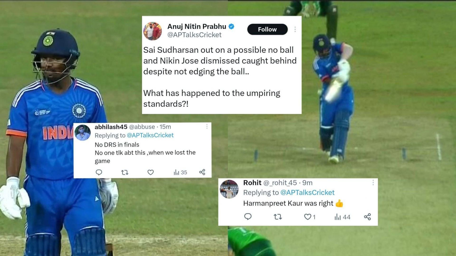 Nikin Jose got out in a controversial manner (Image: Twitter)