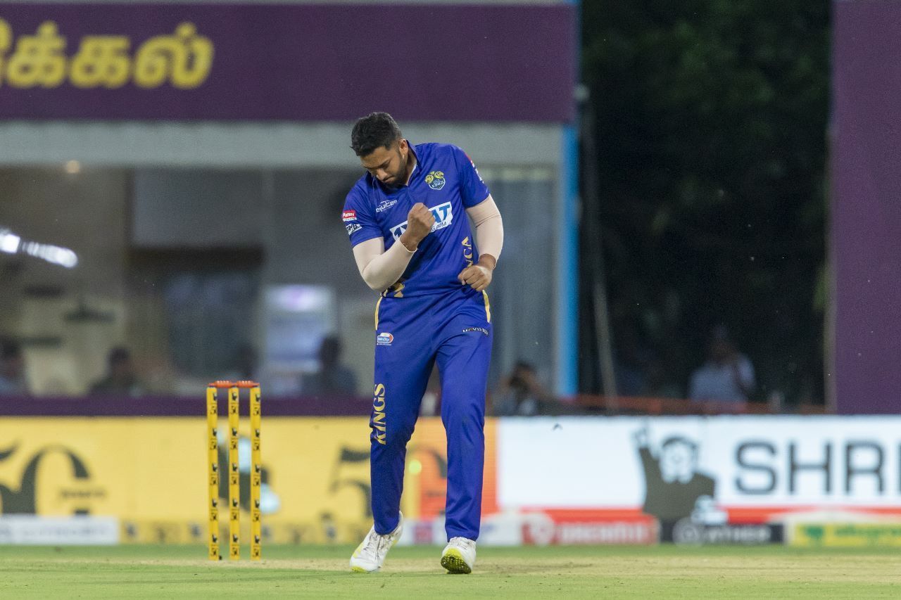 Shahrukh Khan celebrating a wicket (Image Courtesy: TNPL Media)