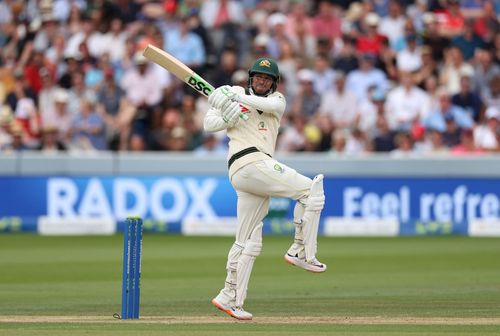 Usman Khawaja was dismissed by a Stuart Broad bouncer in Australia's second innings.