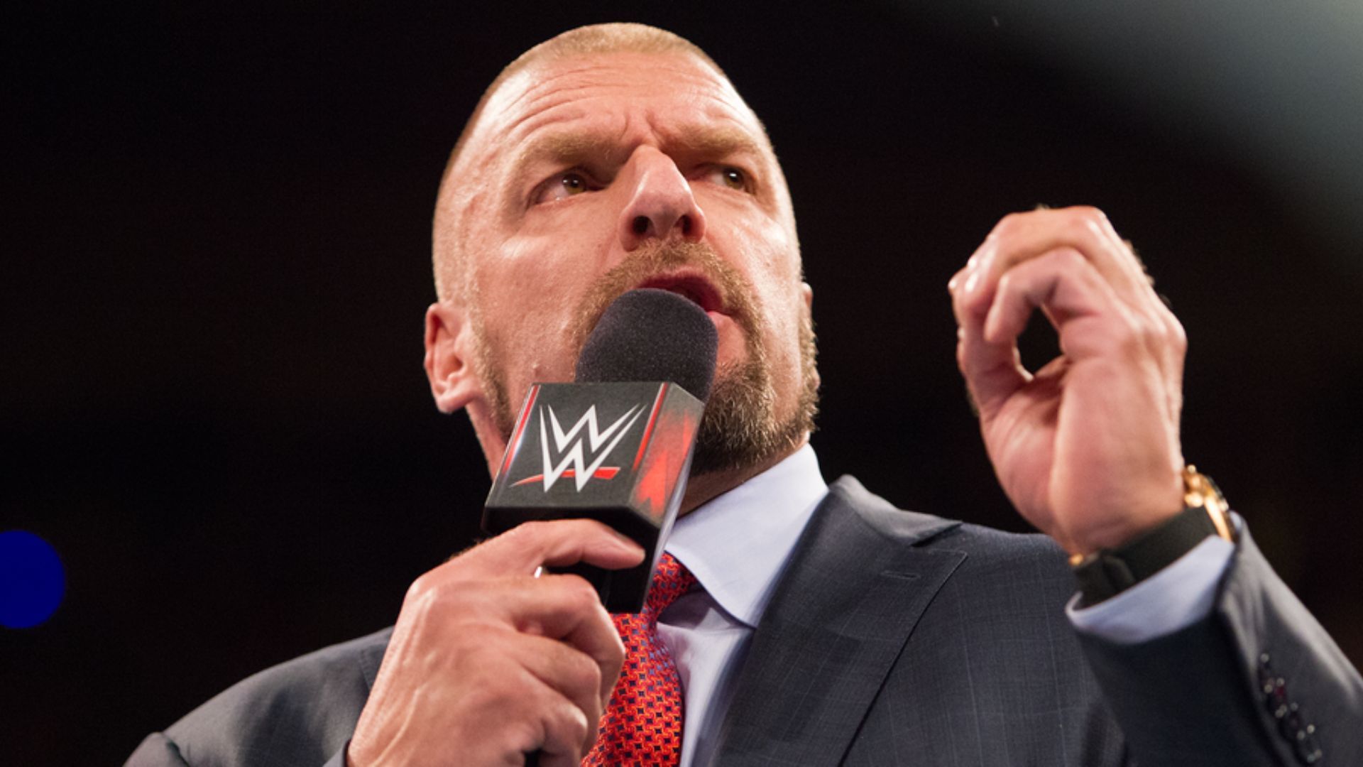 Triple H cutting a promo. Image Credits: wwe.com 