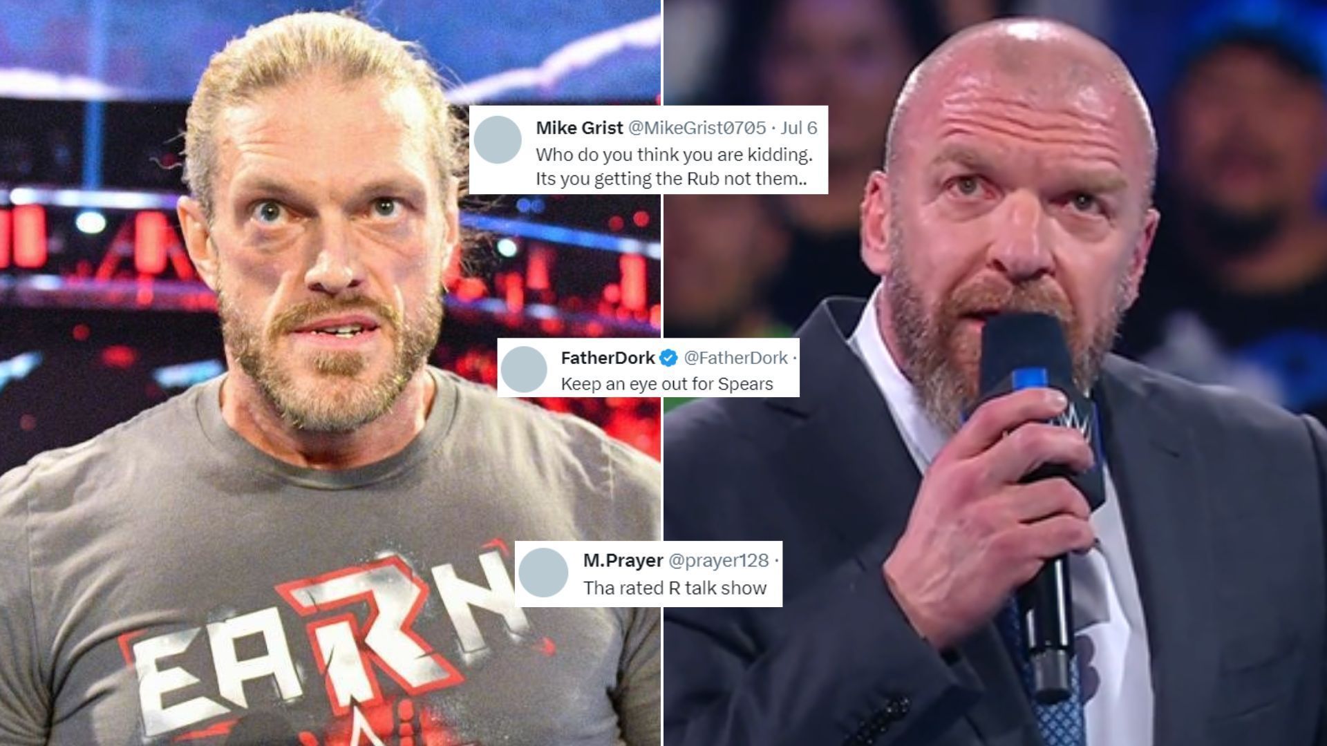 WWE Universe wants Triple H (right) to book Edge (left) for a match at SummerSlam