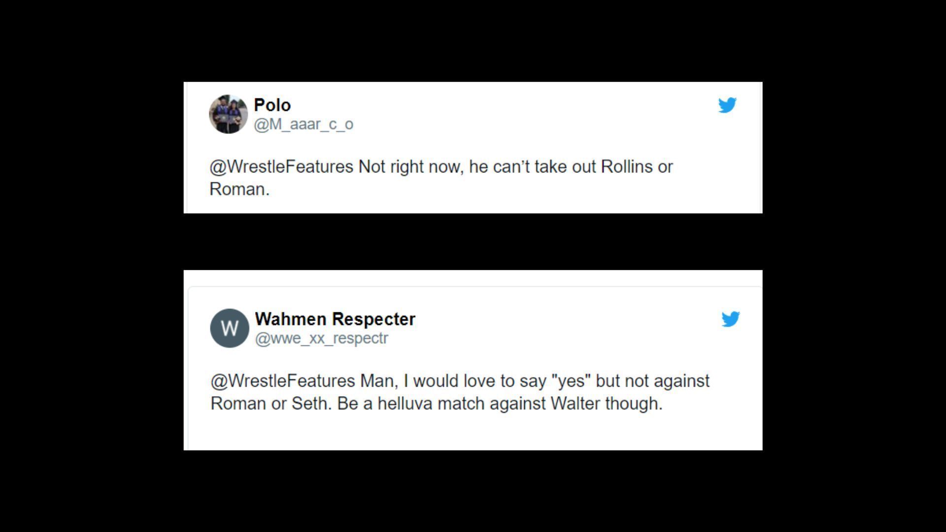 A section of fans on Twitter dismisses the idea of Priest cashing in on Rollins or Reigns