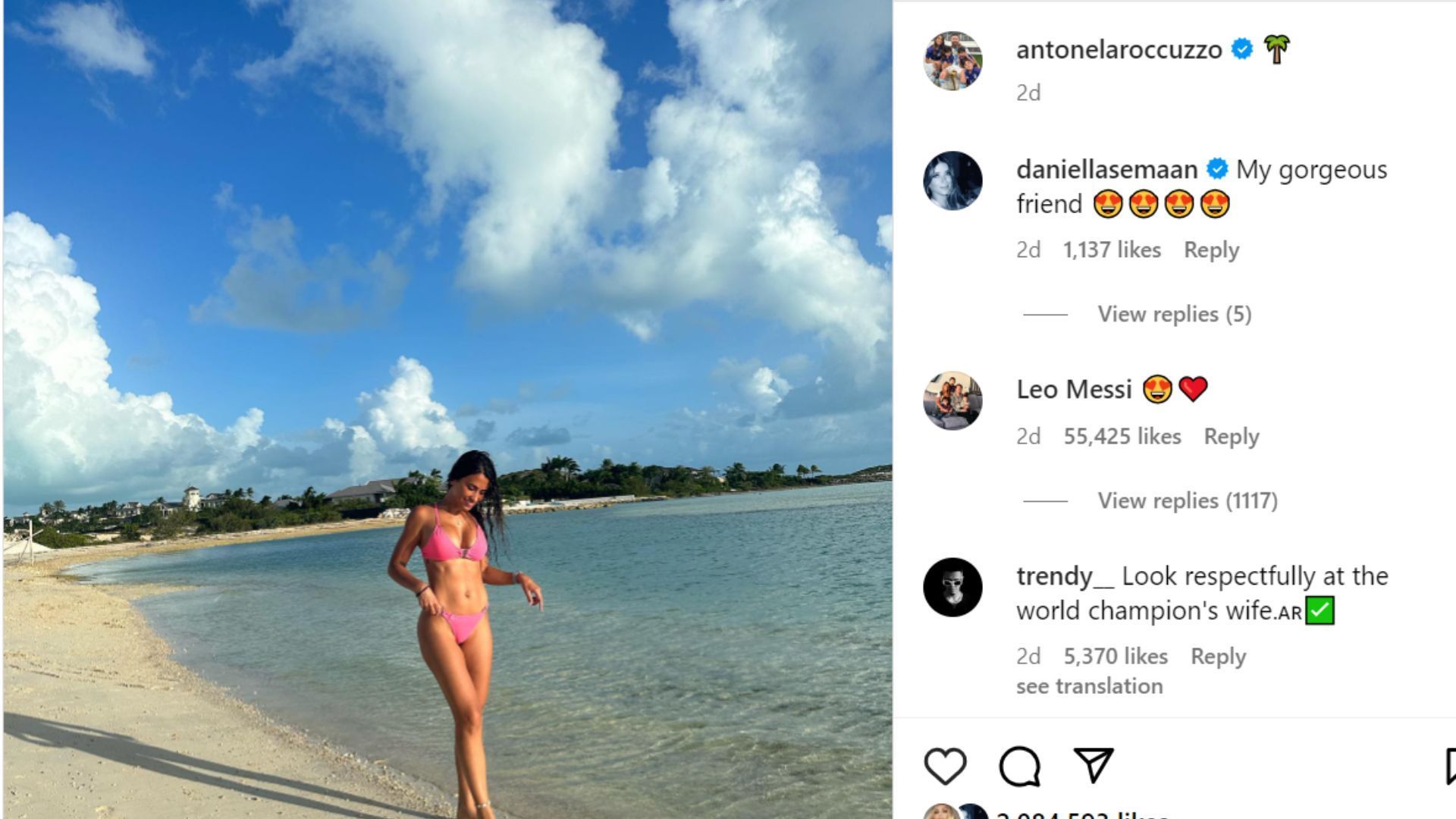 Lionel Messi&#039;s comment under Antonela Roccuzzo&#039;s latest Instagram post