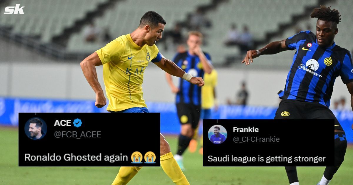 Fans react as Al-Nassr hold Inter Milan to a 1-1 draw.