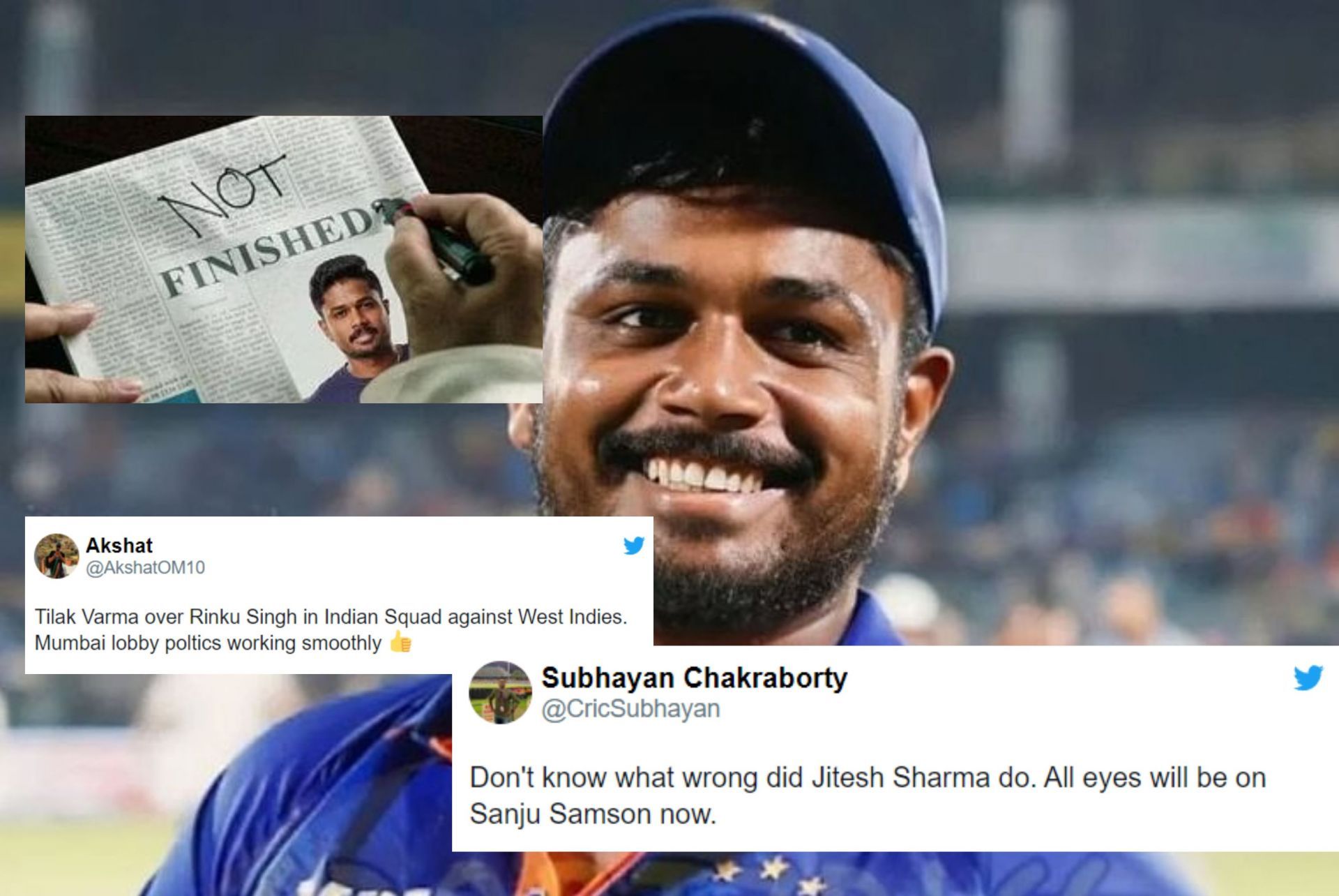 Fans react after Sanju Samson makes it to Indian T20I squad vs West Indies.