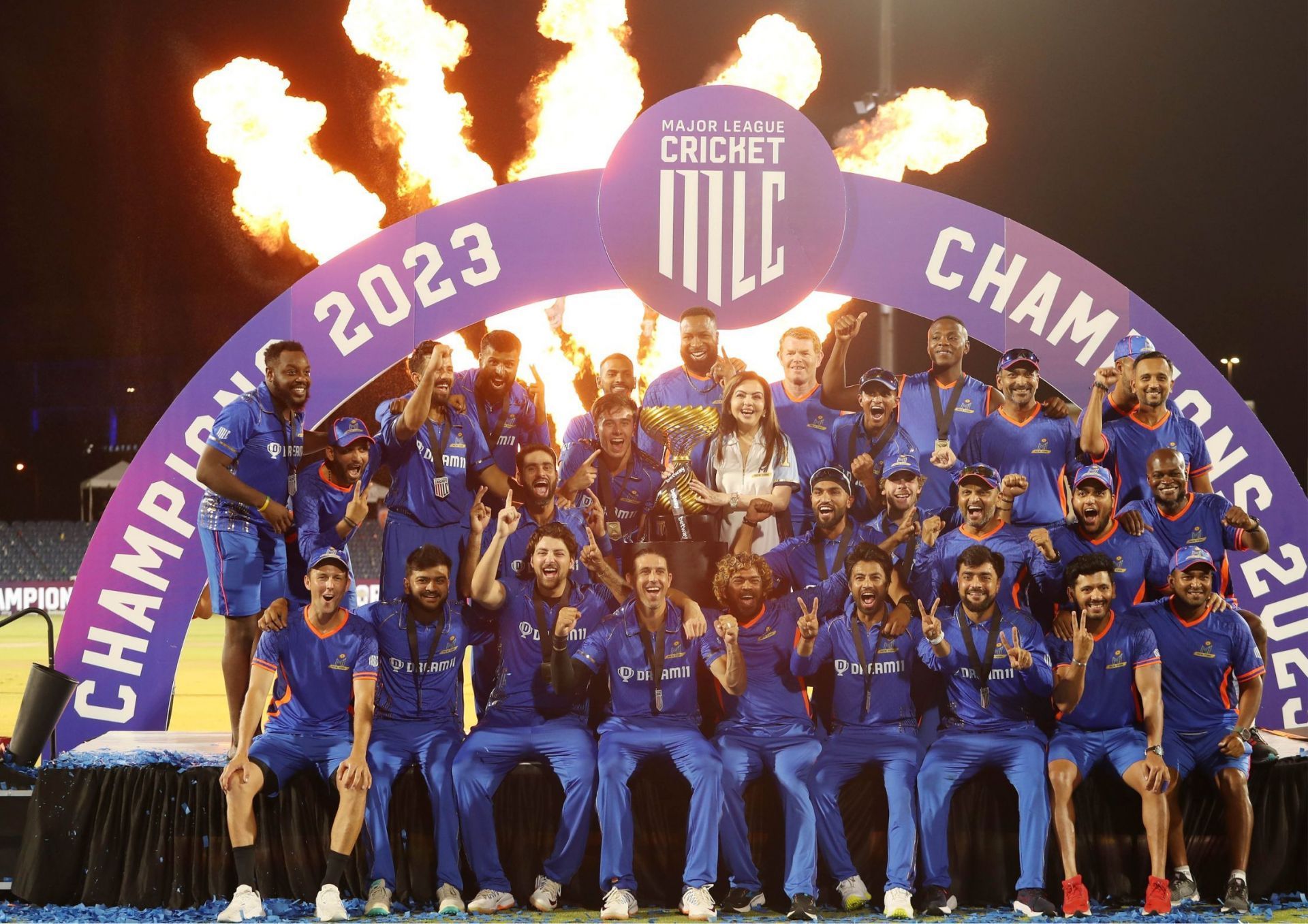 MI New York were crowned champions of the inaugural Major League Cricket season (Picture Credits: Twitter/Major League Cricket).