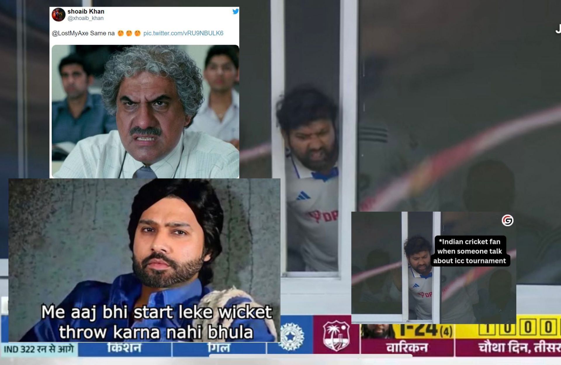 Fans share memes on Rohit Sharma after day 4 of 2nd Test vs WI.