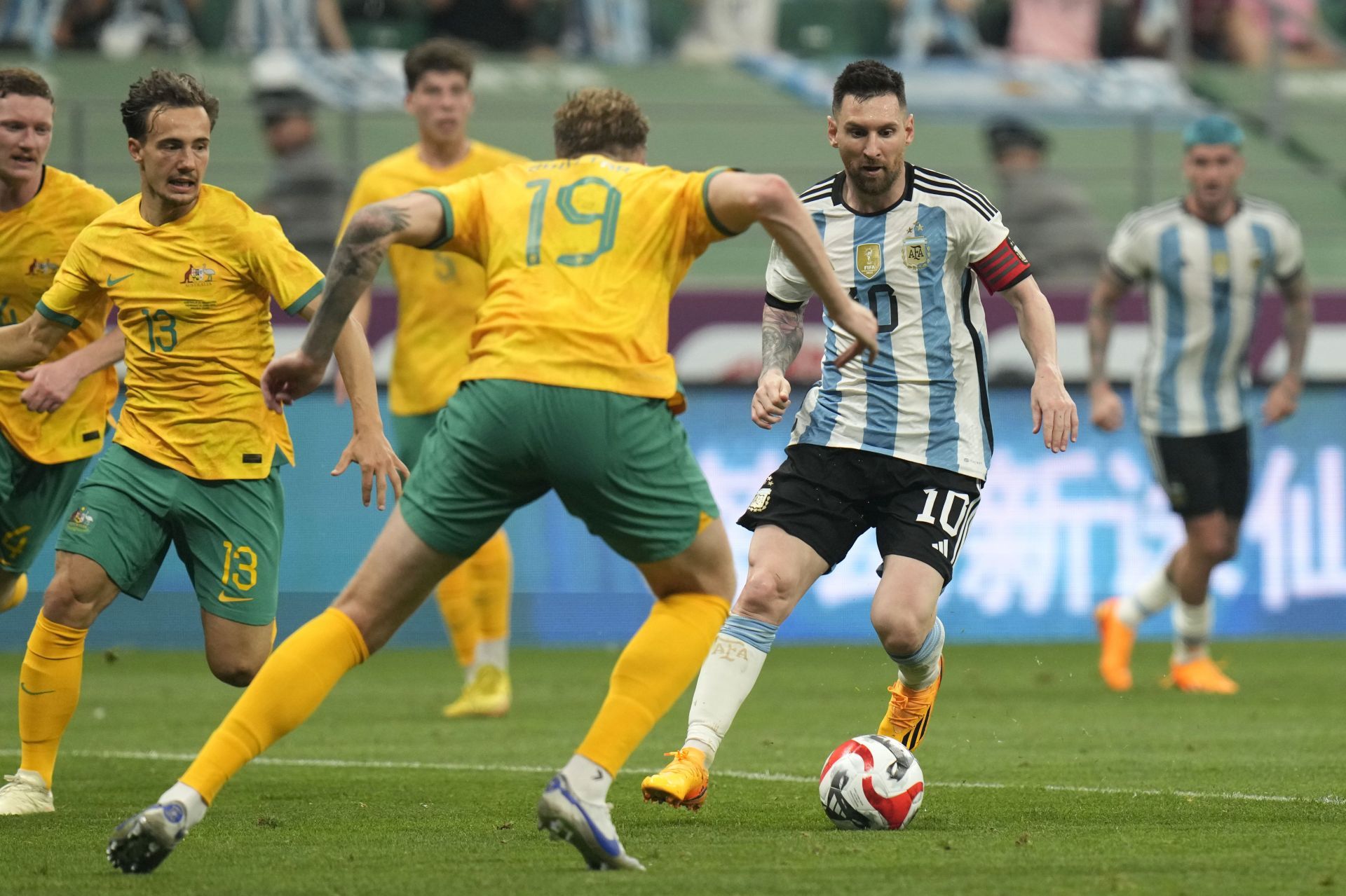 Lionel Messi (left) left Paris this summer.