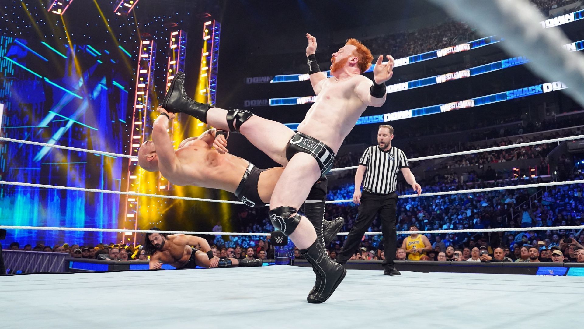 Sheamus hitting the Brogue Kick