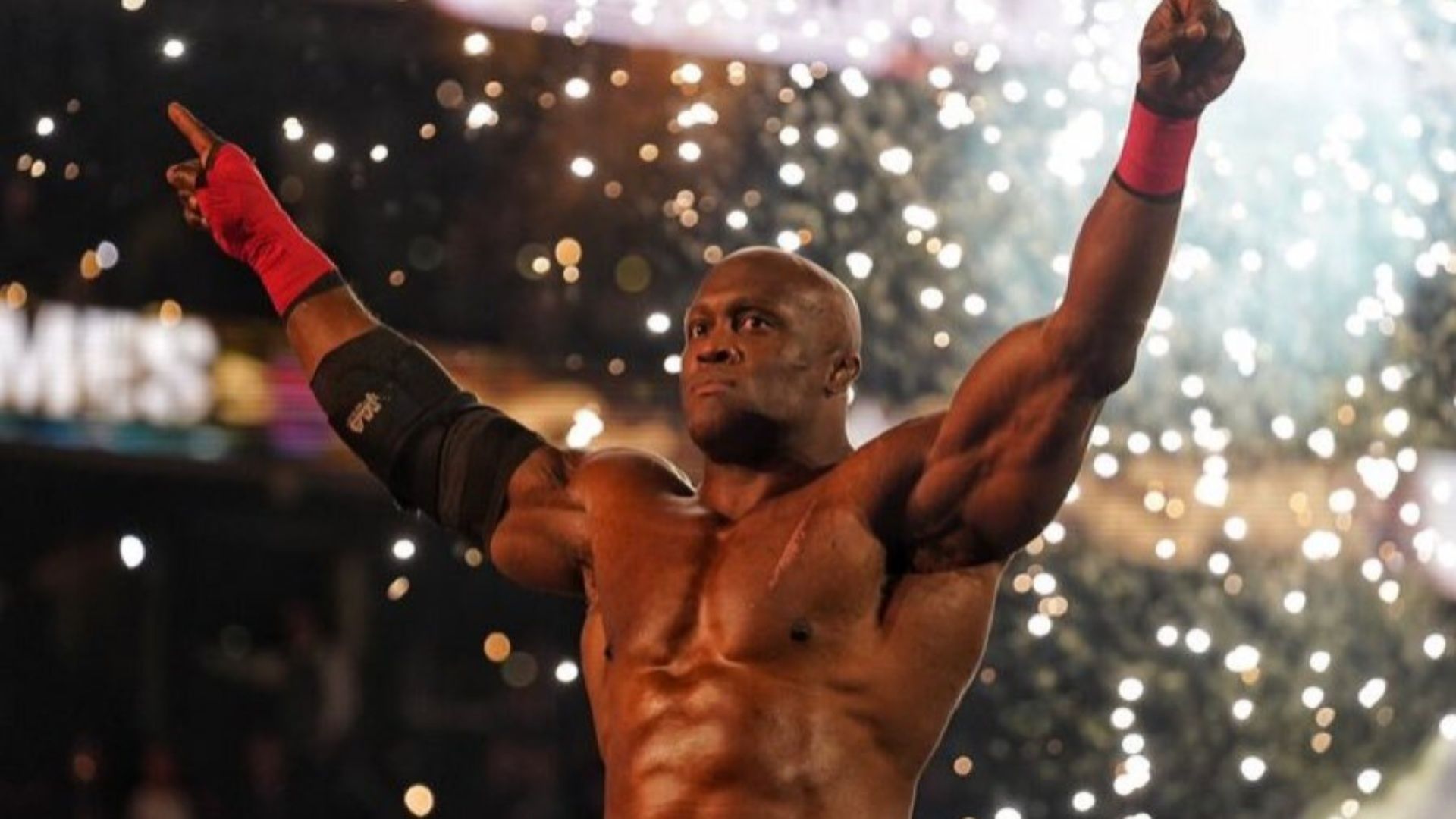 Bobby Lashley poses at a WWE event.