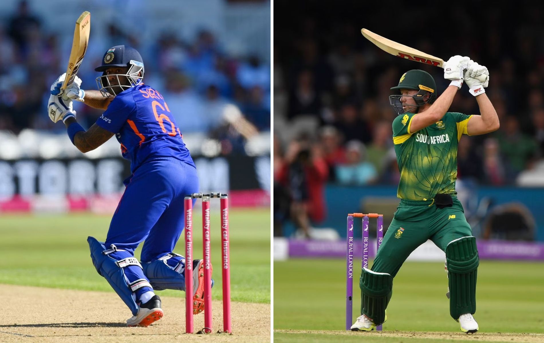 Suryakumar Yadav (L) and Ab de Villiers. (Pics: Getty)