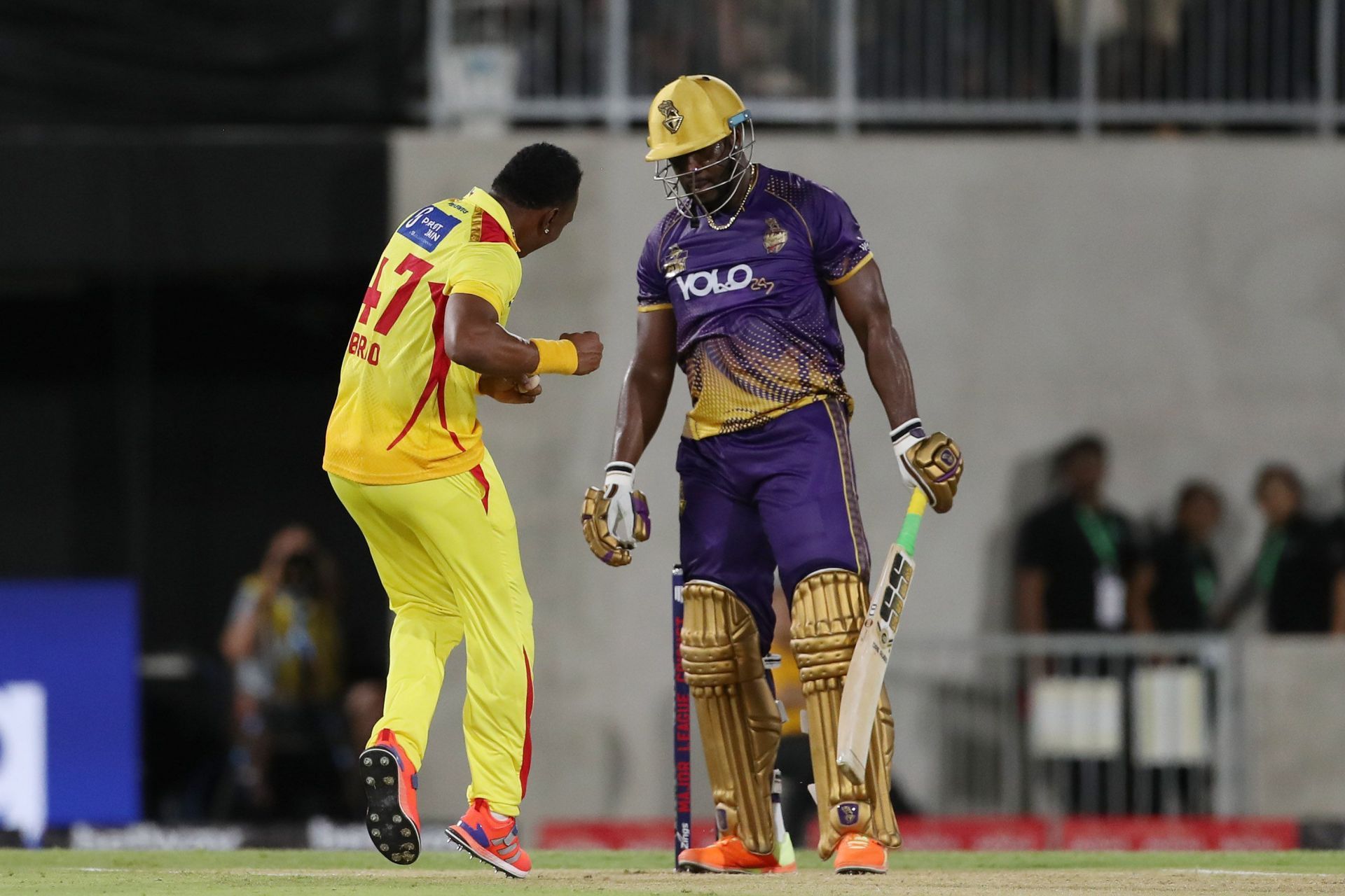 Dwayne Bravo celebrating a wicket (Image Courtesy; Twitter/Major League Cricket)