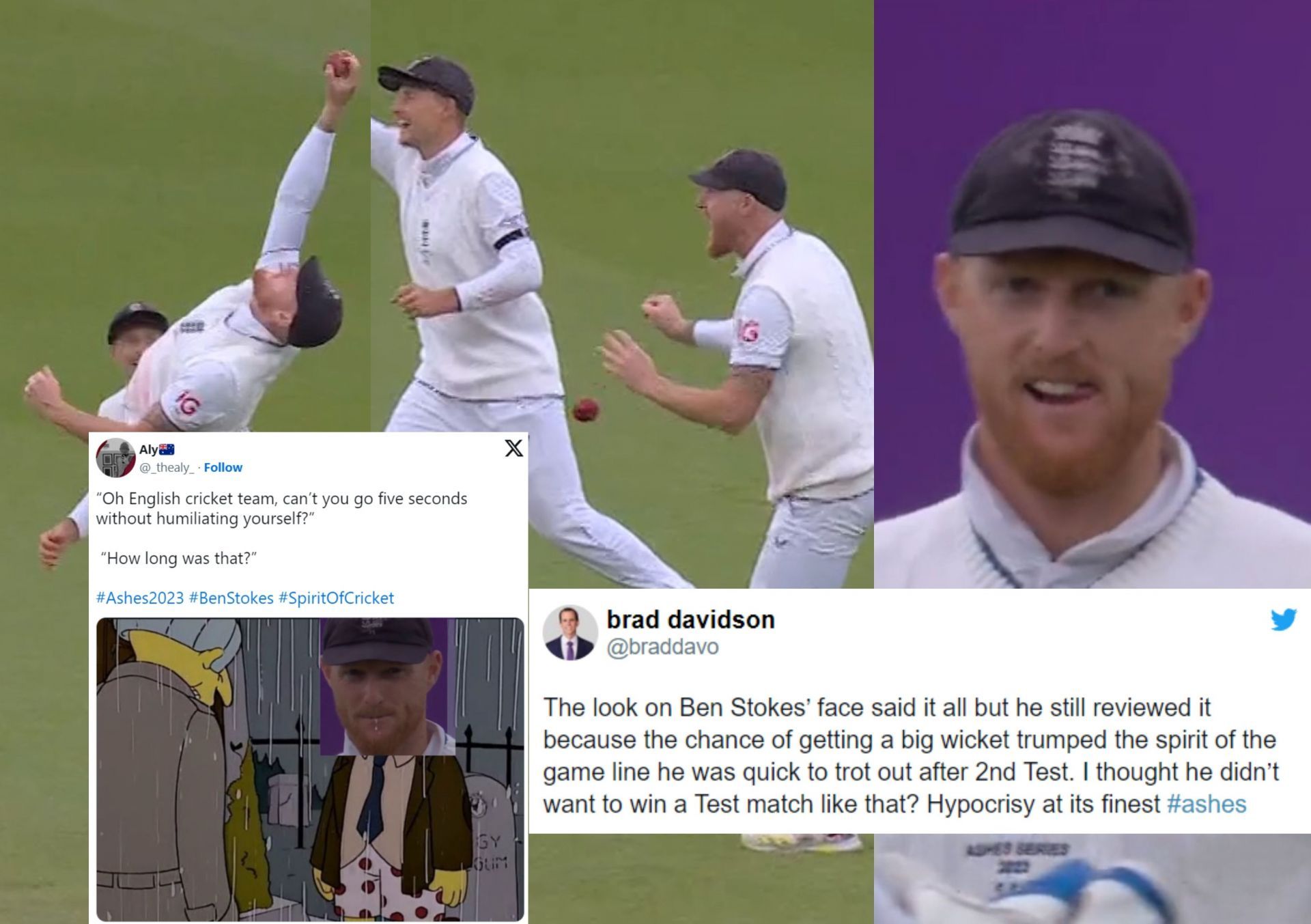 Fans react after Ben Stokes dropped Steve Smith at stroke of lunch on day 5. 